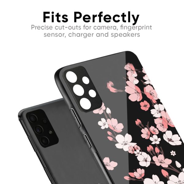 Black Cherry Blossom Glass Case for Oppo Reno10 Pro 5G Discount