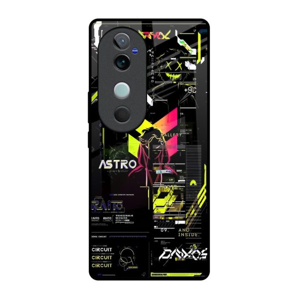 Astro Glitch Glass Case for Vivo V40 5G Fashion