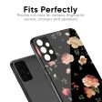 Black Spring Floral Glass Case for Oppo Reno10 Pro 5G Online Sale