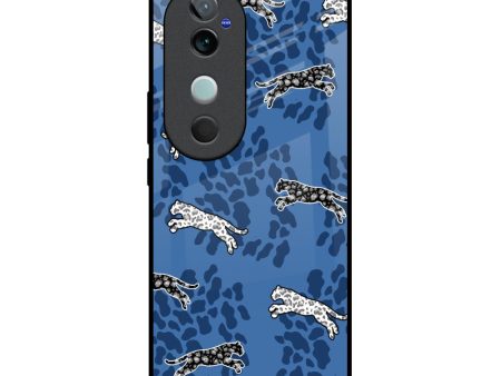 Blue Cheetah Glass Case for Vivo V40 5G For Cheap