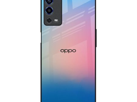 Blue & Pink Ombre Glass case for Oppo A55 on Sale