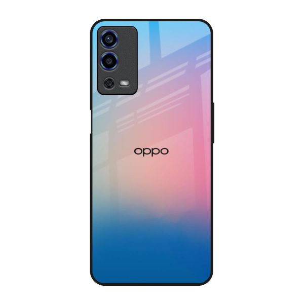 Blue & Pink Ombre Glass case for Oppo A55 on Sale