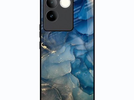 Blue Cool Marble Glass Case for Vivo T2 Pro 5G Online now