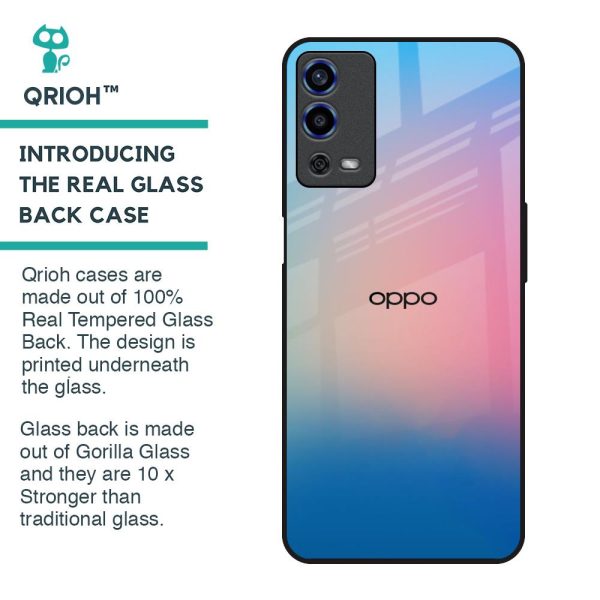 Blue & Pink Ombre Glass case for Oppo A55 on Sale