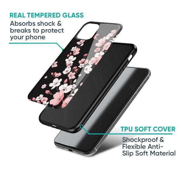 Black Cherry Blossom Glass Case for Oppo Reno10 Pro 5G Discount