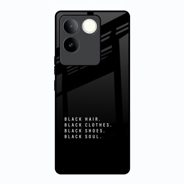 Black Soul Glass Case for Vivo T2 Pro 5G Fashion