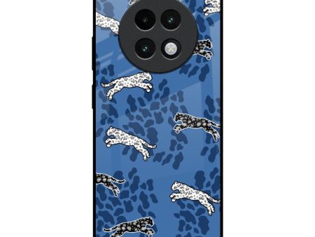 Blue Cheetah Glass Case for Realme 13 Plus 5G Fashion