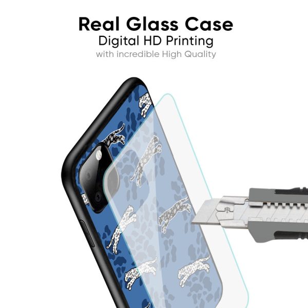 Blue Cheetah Glass Case for Realme 13 Plus 5G Fashion