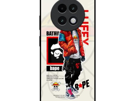 Bape Luffy Glass Case for Realme 13 Plus 5G Fashion