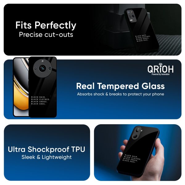 Black Soul Glass Case for Realme 13 Plus 5G Cheap