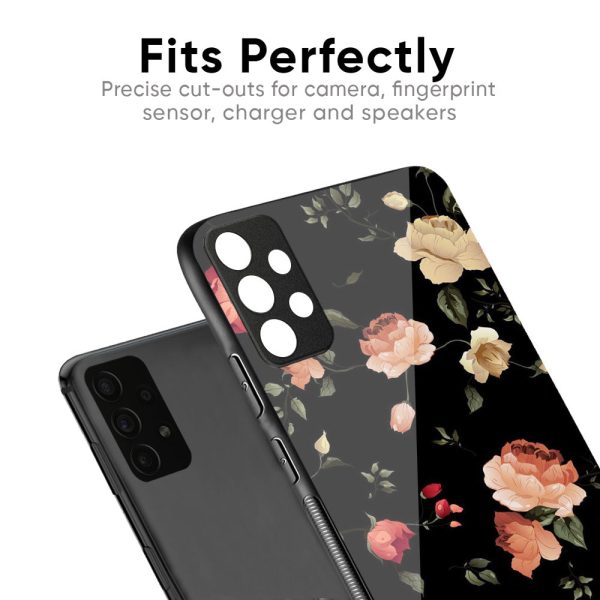 Black Spring Floral Glass Case for Redmi Note 11 Pro 5G on Sale