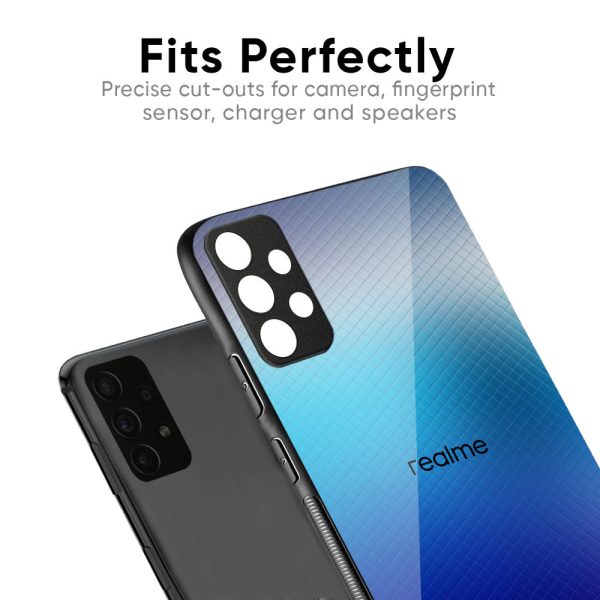 Blue Rhombus Pattern Glass Case for Realme 13 Pro Plus 5G Online Sale