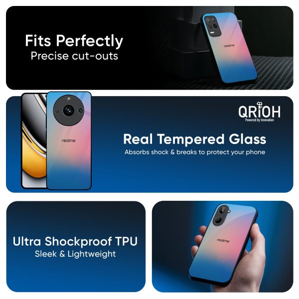 Blue & Pink Ombre Glass case for Realme 13 5G Sale