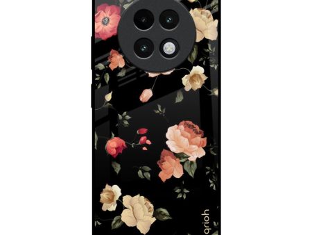 Black Spring Floral Glass Case for Realme 13 Plus 5G Supply