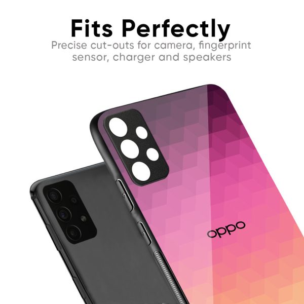 Geometric Pink Diamond Glass Case for Oppo Reno10 Pro 5G Cheap