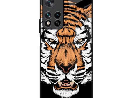 Angry Tiger Glass Case For Redmi Note 11 Pro 5G Cheap