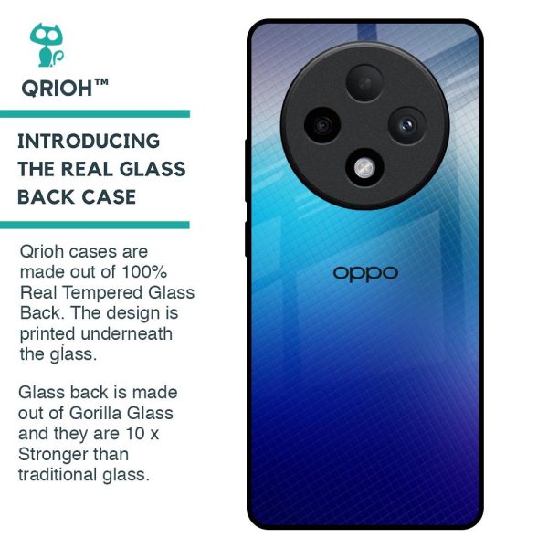 Blue Rhombus Pattern Glass Case for Oppo F27 Pro Plus Discount