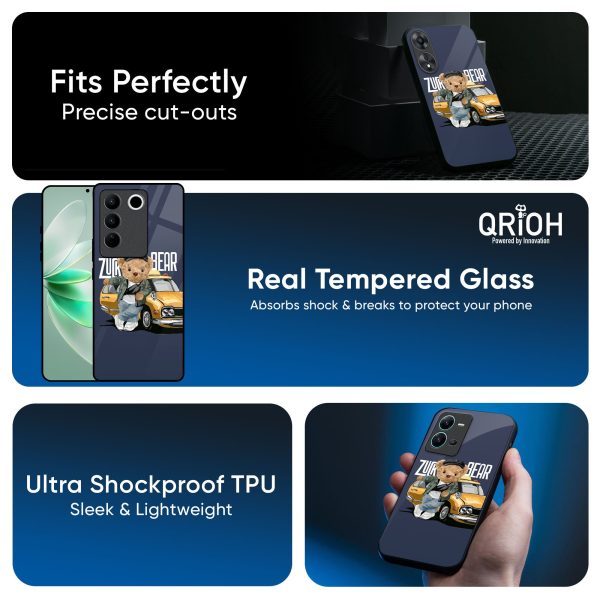 Adventurous Bear Glass Case for Vivo T2 Pro 5G Supply