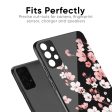 Black Cherry Blossom Glass Case for Oppo A55 Hot on Sale