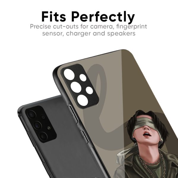 Blind Fold Glass Case for Realme 13 Plus 5G Fashion