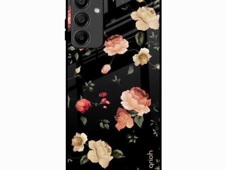 Black Spring Floral Glass Case for Samsung Galaxy A15 5G Sale