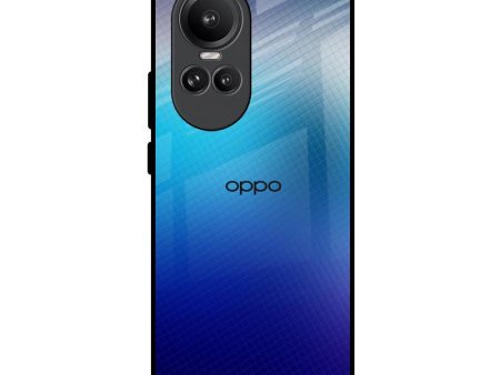 Blue Rhombus Pattern Glass Case for Oppo Reno10 Pro 5G Online Hot Sale