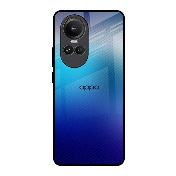 Blue Rhombus Pattern Glass Case for Oppo Reno10 Pro 5G Online Hot Sale