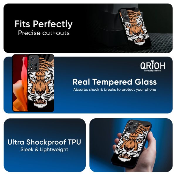 Angry Tiger Glass Case For Mi 14 CIVI Fashion