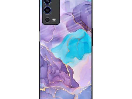 Alcohol ink Marble Glass Case for Oppo A55 For Sale