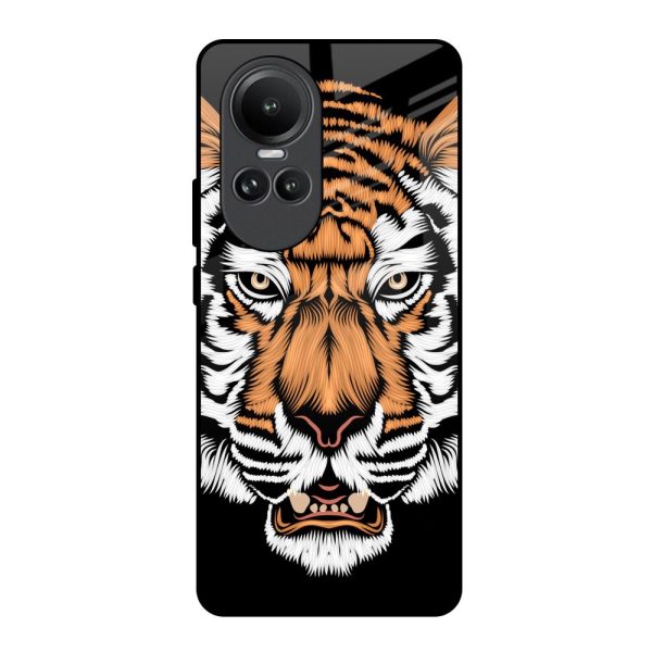 Angry Tiger Glass Case For Oppo Reno10 5G Cheap