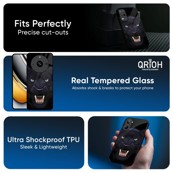 Angry Black Tiger Glass Case for Realme 13 Pro Plus 5G Online Hot Sale