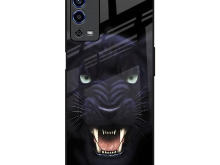 Angry Black Leopard Glass Case for Oppo A55 Discount