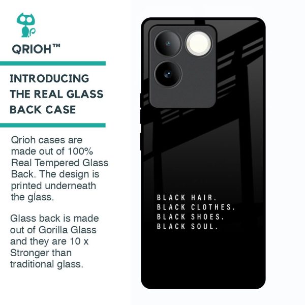 Black Soul Glass Case for Vivo T2 Pro 5G Fashion