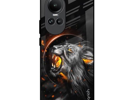 Aggressive Lion Glass Case for Oppo Reno10 5G Fashion