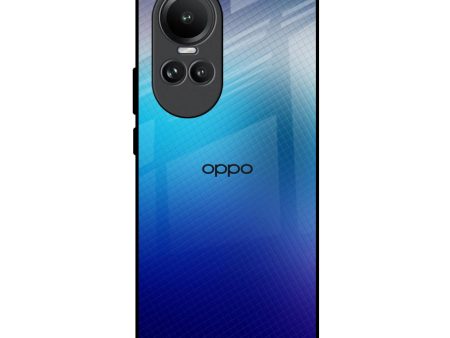 Blue Rhombus Pattern Glass Case for Oppo Reno10 5G Discount