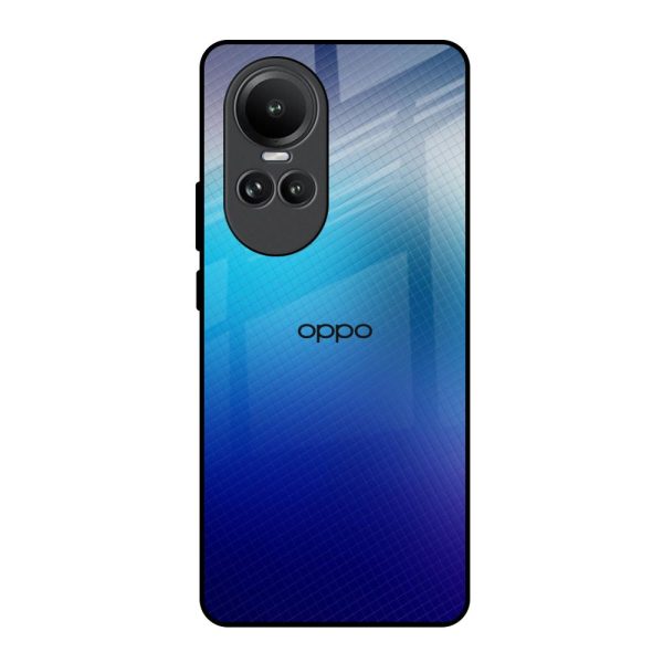 Blue Rhombus Pattern Glass Case for Oppo Reno10 5G Discount