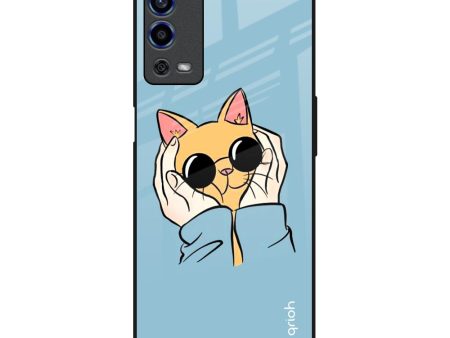 Adorable Cute Kitty Glass Case For Oppo A55 For Discount