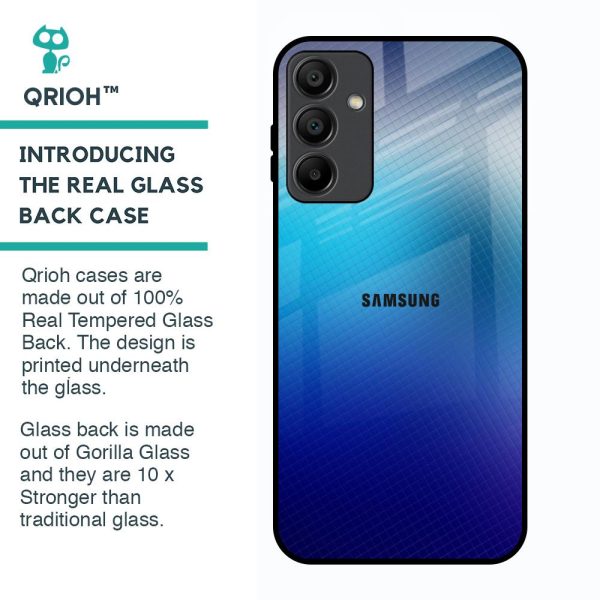 Blue Rhombus Pattern Glass Case for Samsung Galaxy A15 5G For Discount