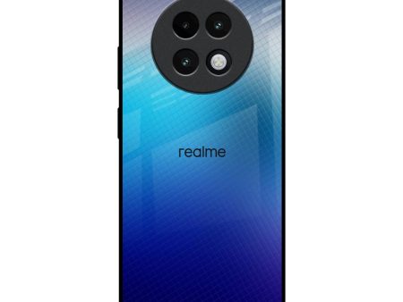 Blue Rhombus Pattern Glass Case for Realme 13 Plus 5G Online now