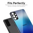 Blue Rhombus Pattern Glass Case for Oppo A55 on Sale