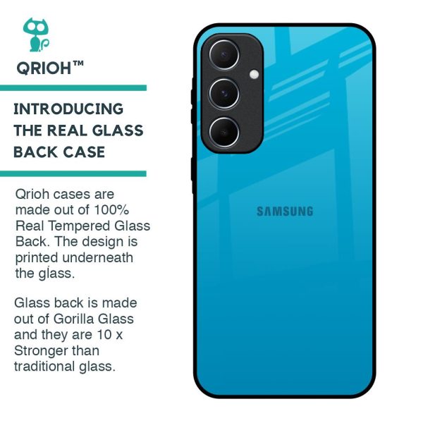 Blue Aqua Glass Case for Samsung Galaxy A55 5G Fashion