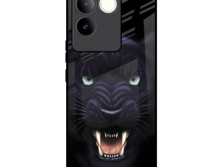 Angry Black Leopard Glass Case for Vivo T2 Pro 5G Fashion