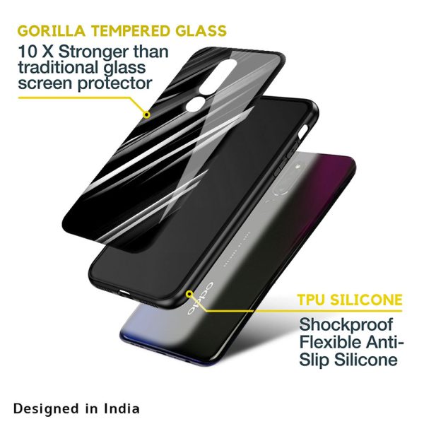 Black & Grey Gradient Glass Case For Oppo A55 Sale