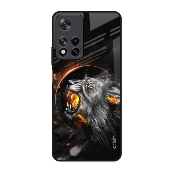 Aggressive Lion Glass Case for Redmi Note 11 Pro 5G Discount