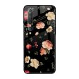 Black Spring Floral Glass Case for Mi 10 Online Sale