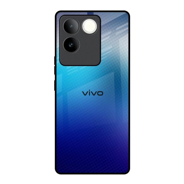 Blue Rhombus Pattern Glass Case for iQOO Z7 Pro 5G Online