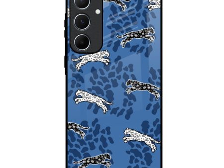 Blue Cheetah Glass Case for Samsung Galaxy A55 5G Cheap