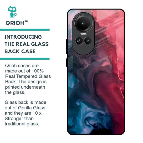 Blue & Red Smoke Glass Case for Oppo Reno10 5G Online Hot Sale