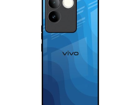 Blue Wave Abstract Glass Case for iQOO Z7 Pro 5G For Sale