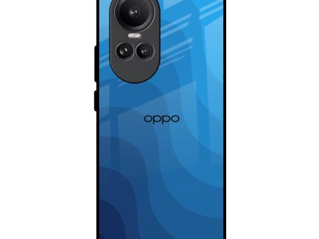 Blue Wave Abstract Glass Case for Oppo Reno10 Pro 5G Sale